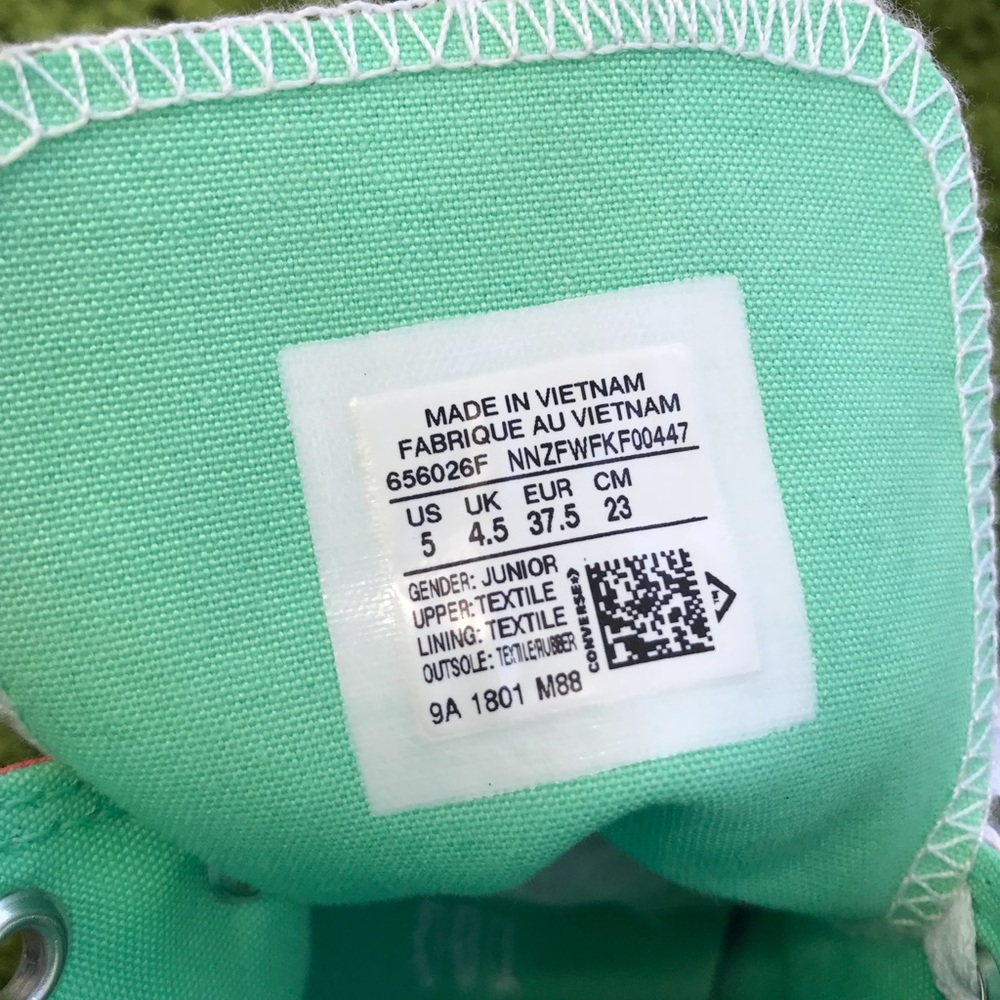 NWT Converse Ctas HI Vapor Pink/Green WMNS AUTHENT - Picture 7 of 8